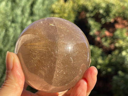 70mm Natural Rutile Quartz Sphere