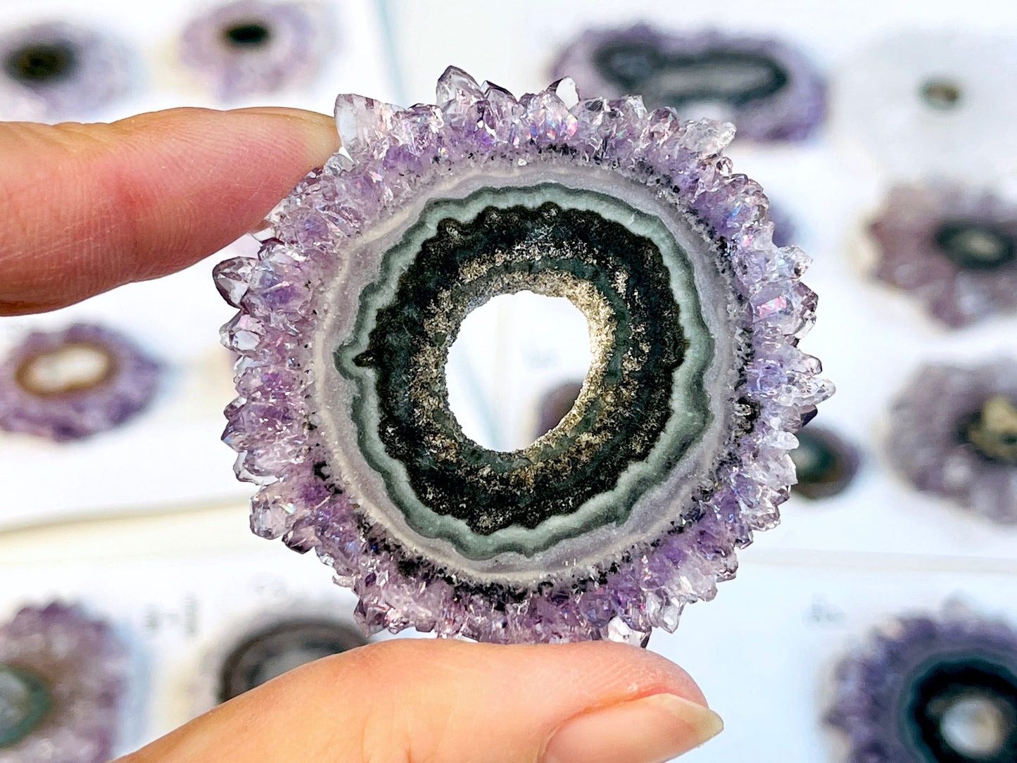 Amethyst Stalactite Slice - Stalactite Eye Slice