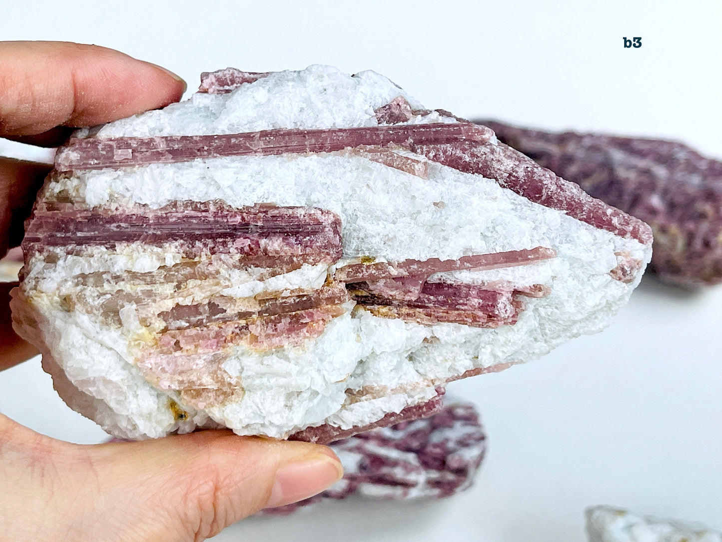 Pink Tourmaline with Quartz, Natural pink tourmaline in quartz matrix, Large Pink Tourmaline Chunk, Mineral Specimen, Healing Crystals -1