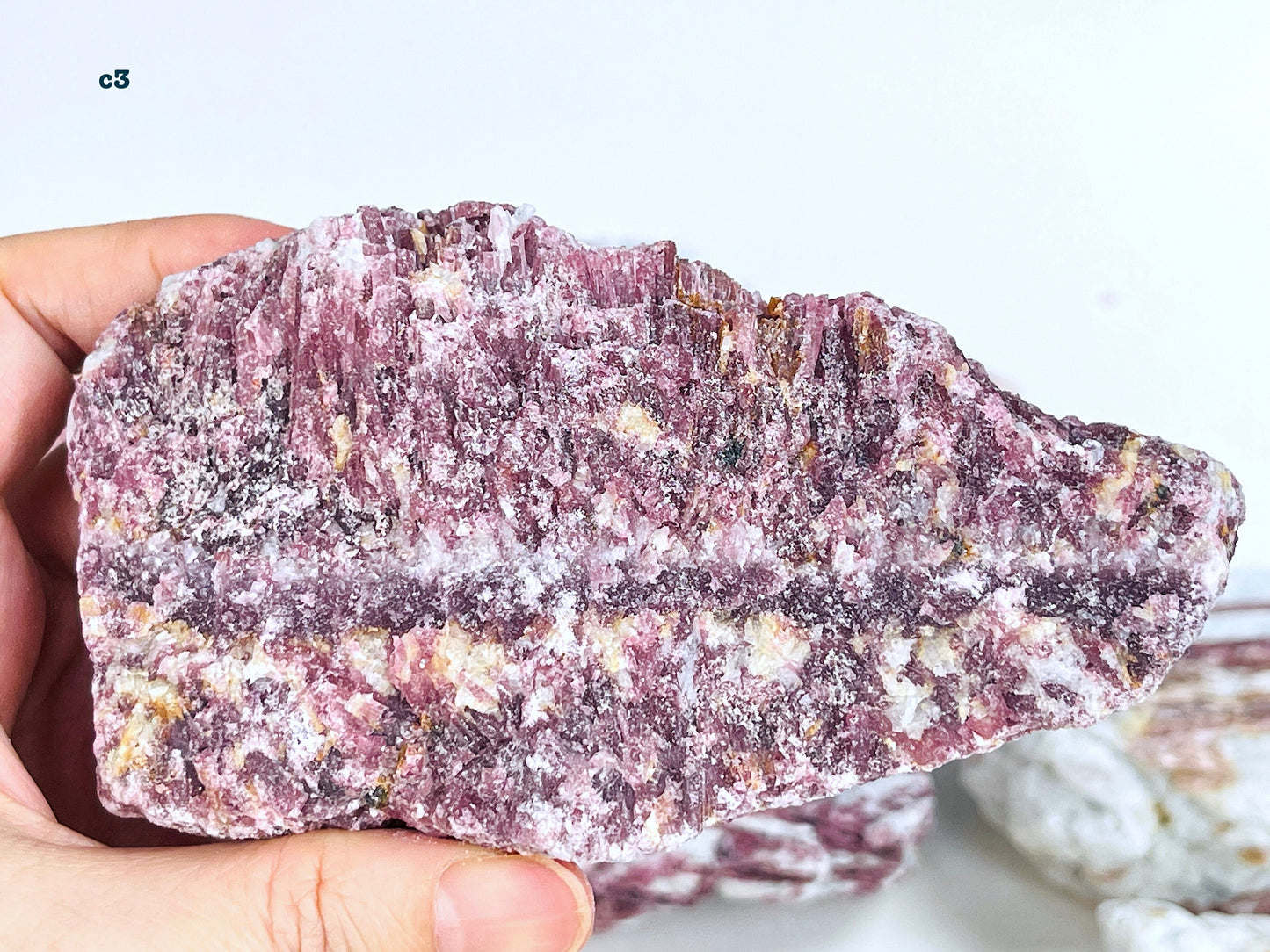 Pink Tourmaline with Quartz, Natural pink tourmaline in quartz matrix, Large Pink Tourmaline Chunk, Mineral Specimen, Healing Crystals -1