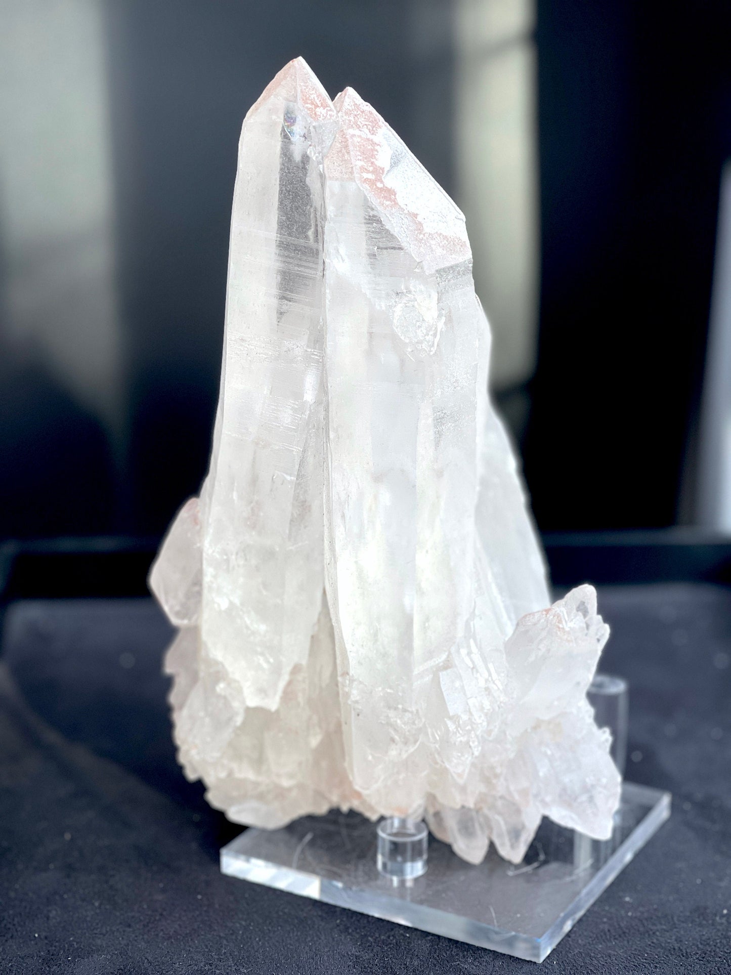 3.7kg Lemurian Quartz, Statement Lemurian Quartz cluster with pink lithium