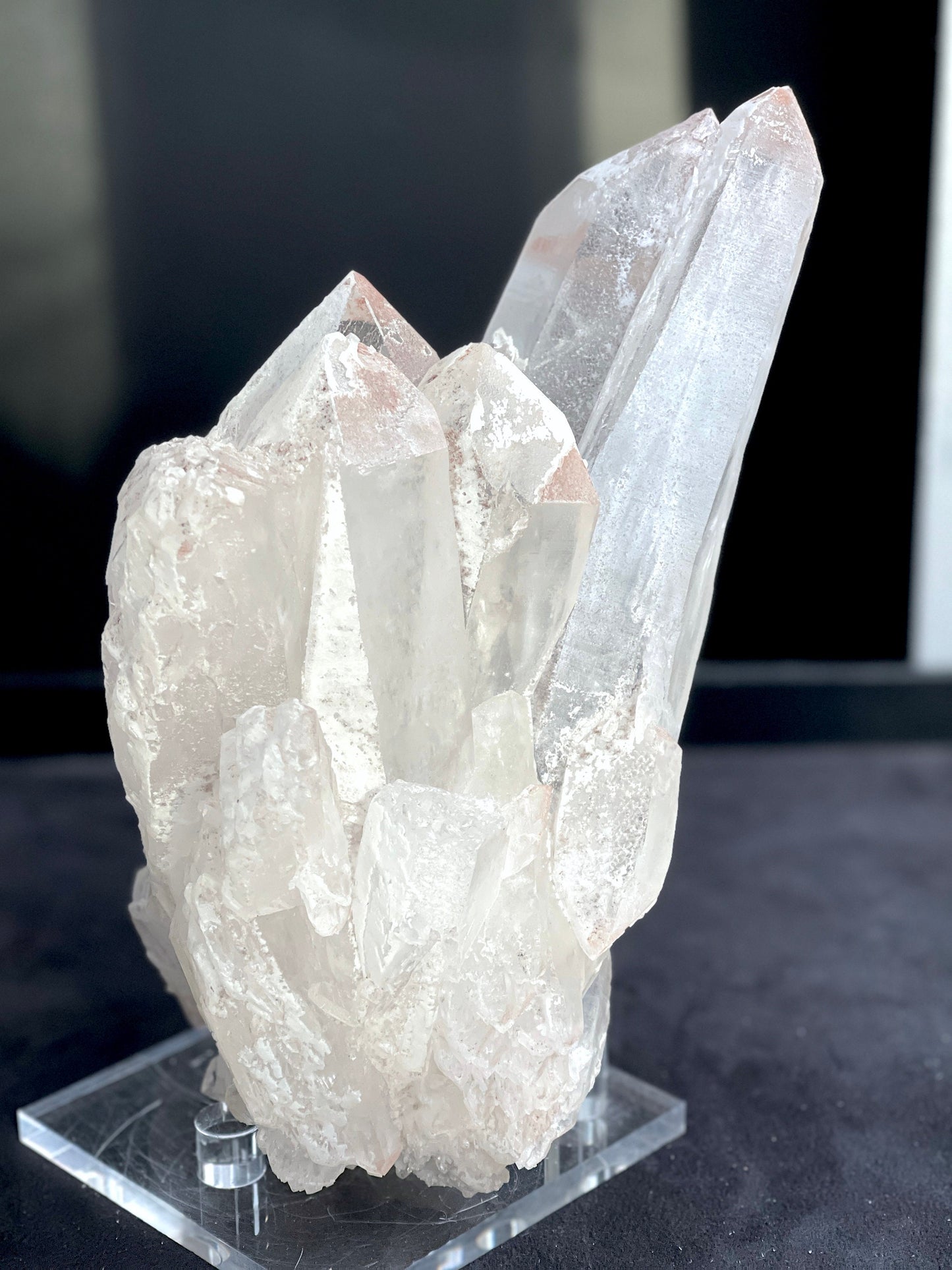 3.7kg Lemurian Quartz, Statement Lemurian Quartz cluster with pink lithium