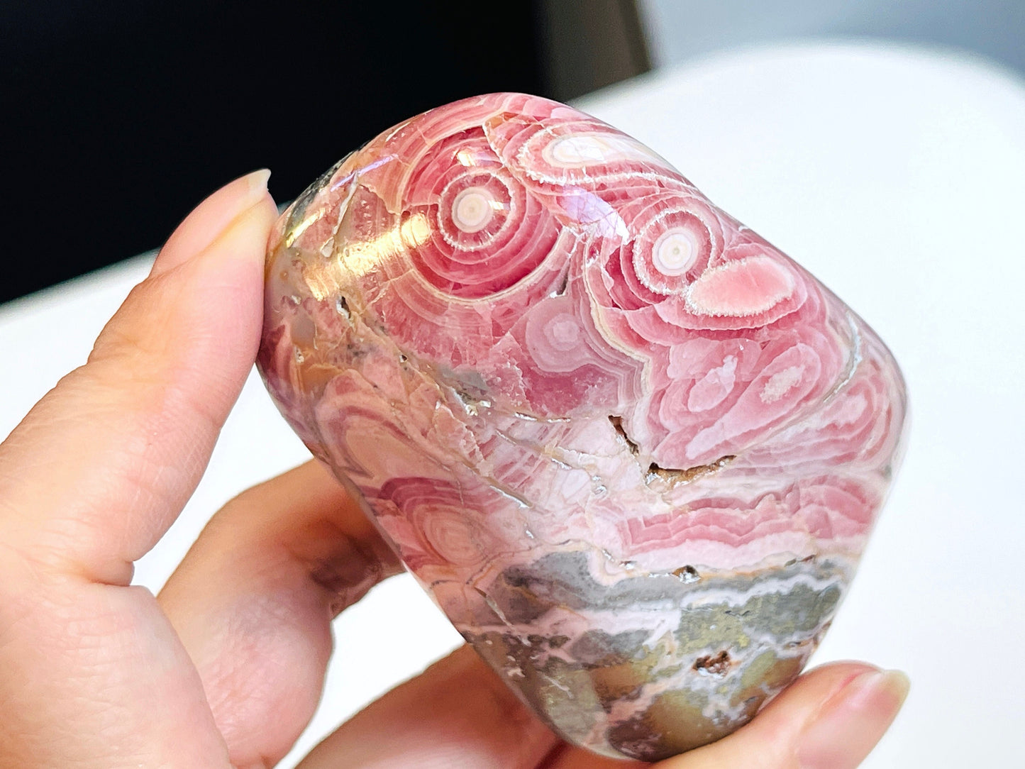 Rhodochrosite Freeform collector's piece, 261g statement Argentina Rhodochrosite Specimen,  rare crystals, crystal gift