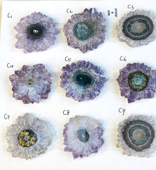 Amethyst Stalactite Slice - Stalactite Eye Slice