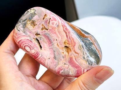 Rhodochrosite Freeform collector's piece, 261g statement Argentina Rhodochrosite Specimen,  rare crystals, crystal gift