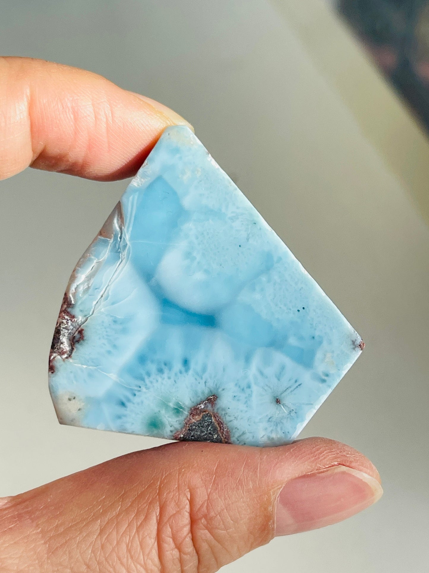 Larimar Freeform, Polished Larimar Slab, Polished Larimar Slabs, High-Quality Larimar, Larimar Jewellery DIY, Crystal Gift