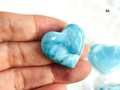 Larimar Heart, AAA Grade Natural Larimar Heart, High Quality Larimar, Larimar Jewellery DIY, Crystal Gift -4