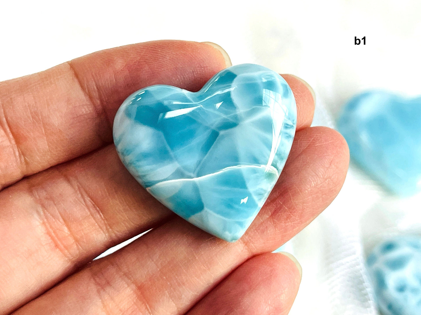 Larimar Heart, AAA Grade Natural Larimar Heart, High Quality Larimar, Larimar Jewellery DIY, Crystal Gift -4