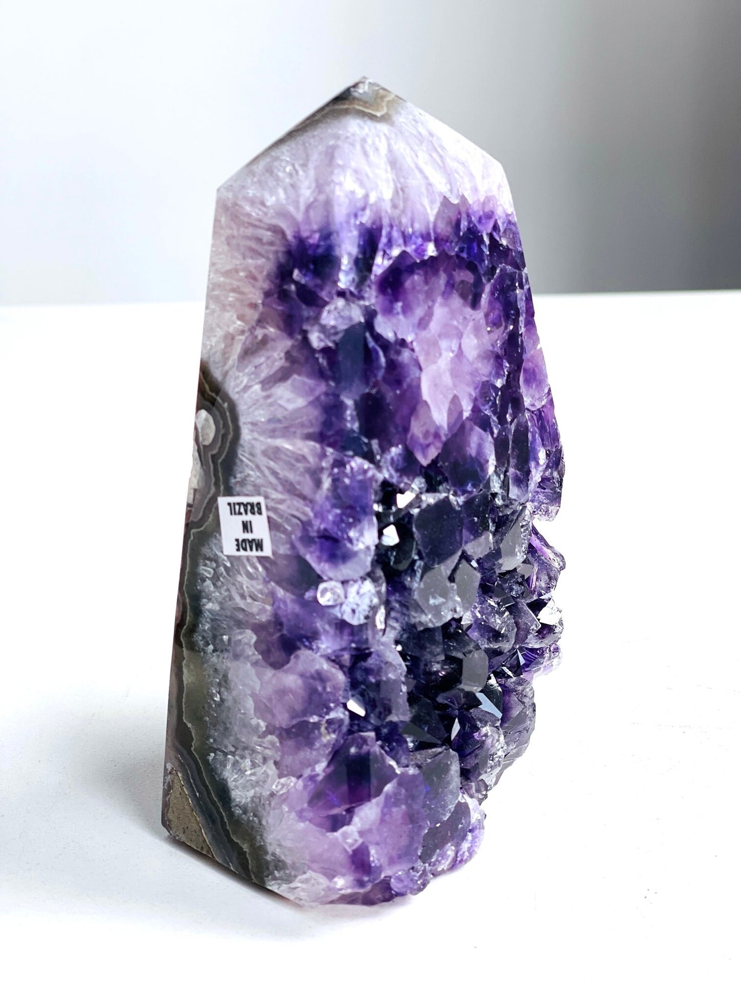 Agate with Amethyst Tower