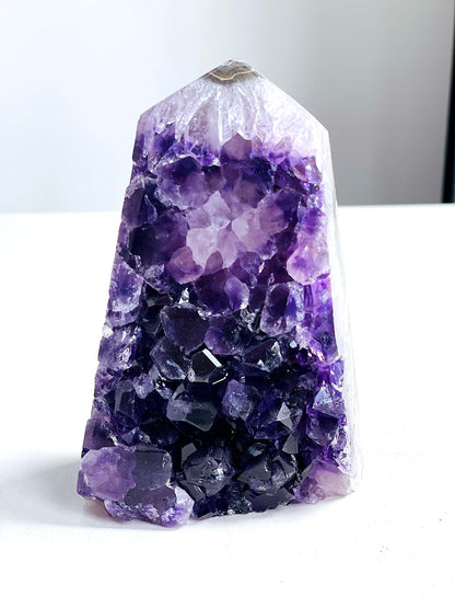 Agate with Amethyst Tower