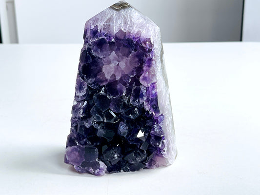 Agate with Amethyst Tower