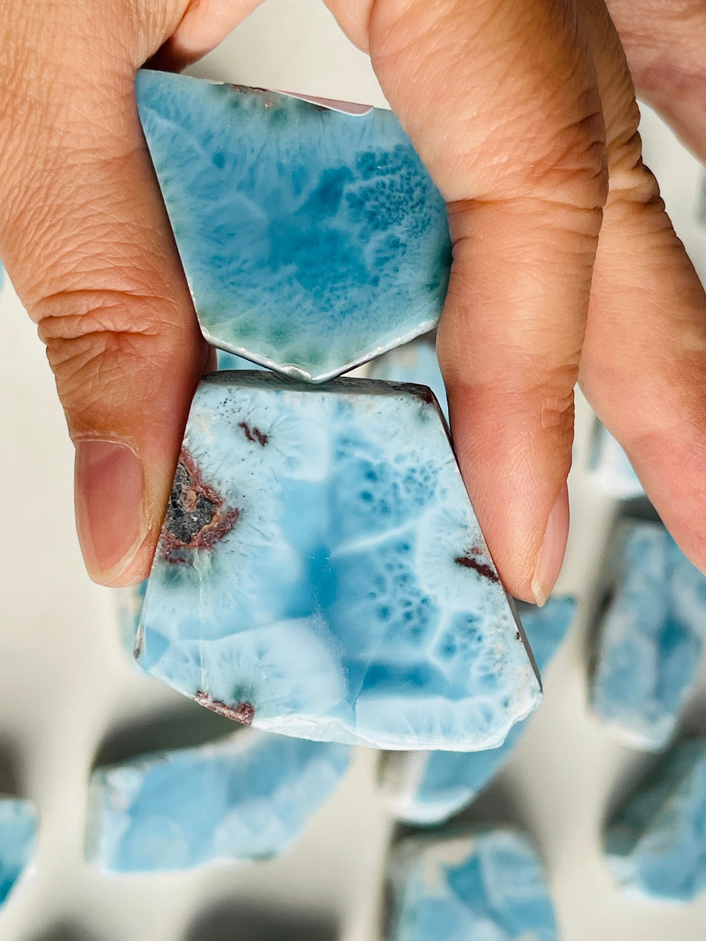 Larimar Freeform, Polished Larimar Slab, Polished Larimar Slabs, High-Quality Larimar, Larimar Jewellery DIY, Crystal Gift