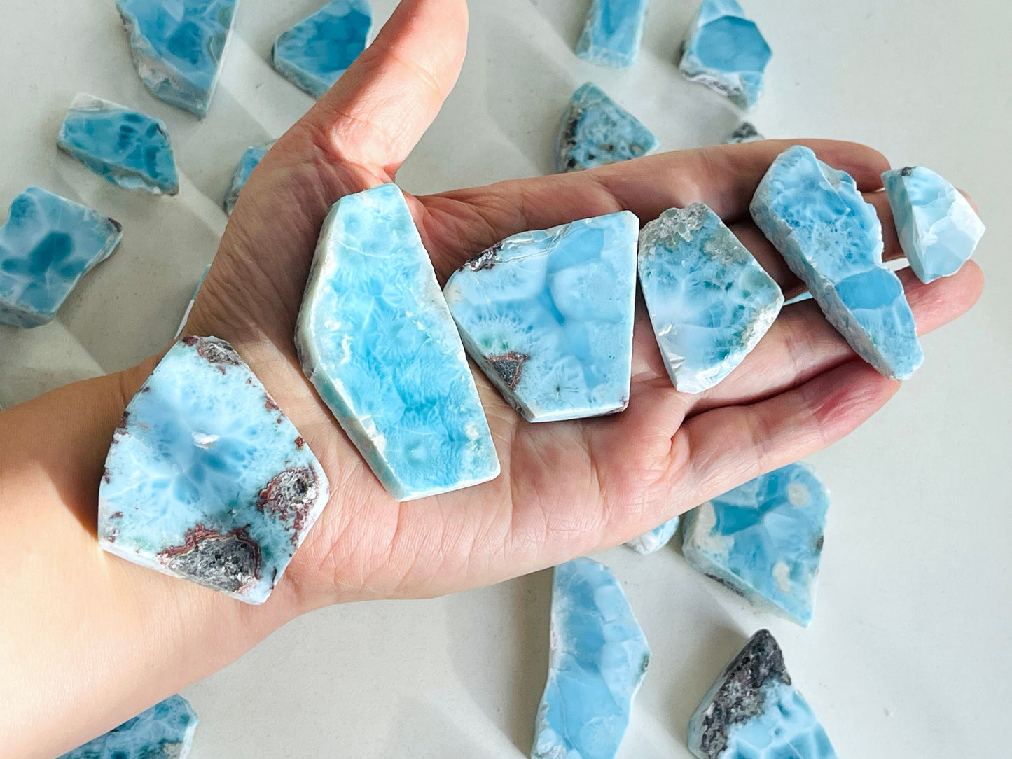 Larimar Freeform, Polished Larimar Slab, Polished Larimar Slabs, High-Quality Larimar, Larimar Jewellery DIY, Crystal Gift