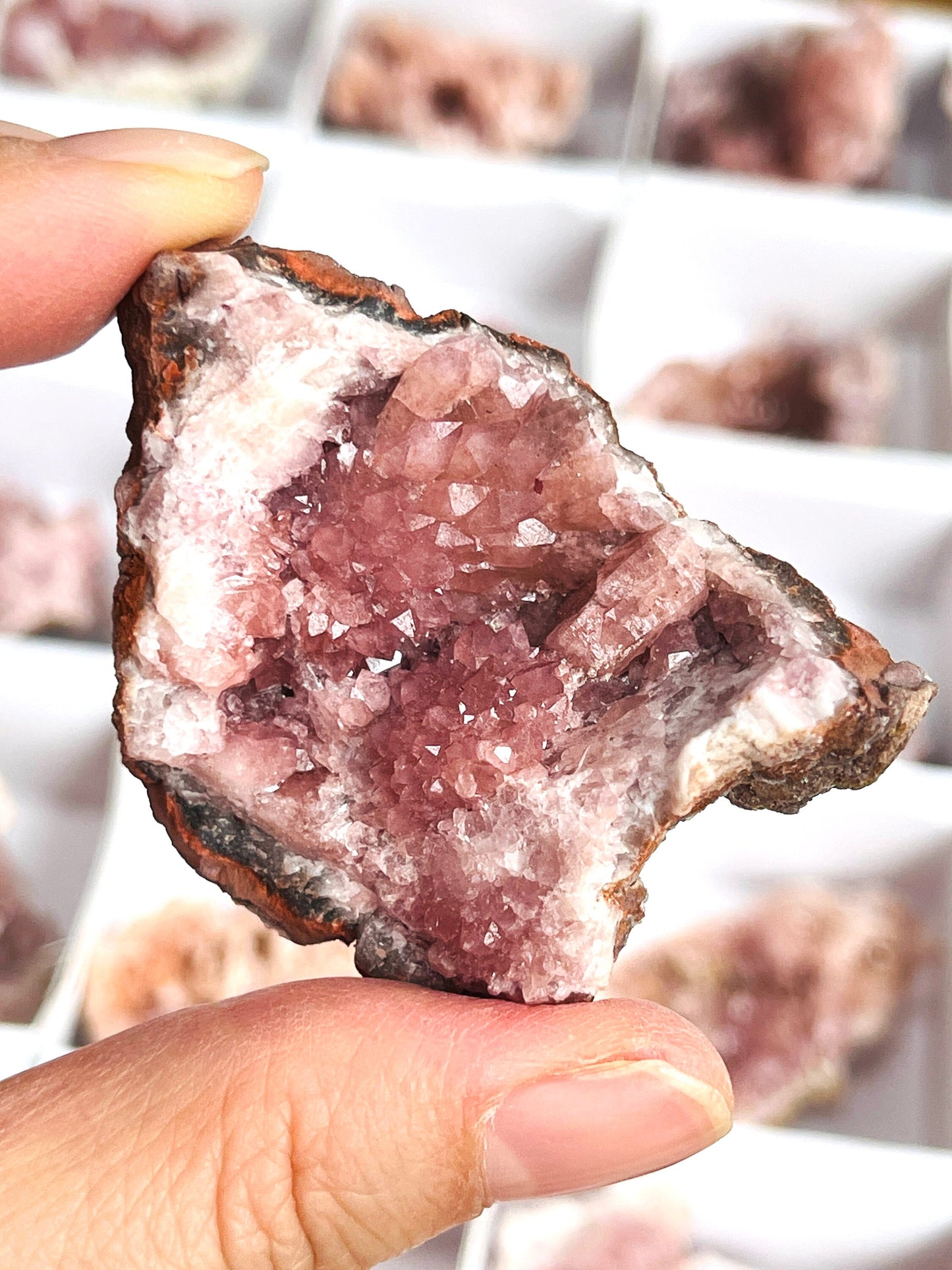 Pink Amethyst Crystal, 40-45mm Pink Amethyst Geode from Argentina, AAA Grade Pink Amethyst Rough Geode, One Piece -You Choose -B22 Medium