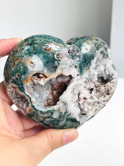 Unique Jasper Druzy Heart,Crystal Heart, Crystal Gift, Healing Crystal, Home Decor