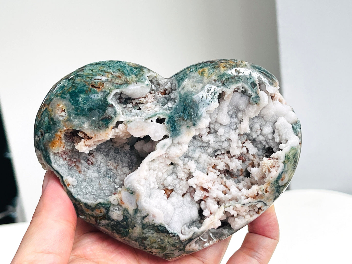 Unique Jasper Druzy Heart,Crystal Heart, Crystal Gift, Healing Crystal, Home Decor