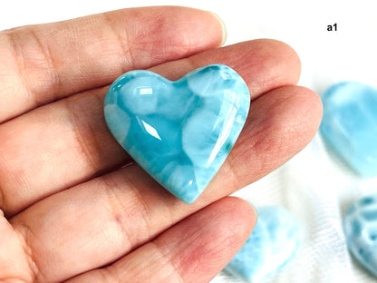 Larimar Heart, AAA Grade Natural Larimar Heart, High Quality Larimar, Larimar Jewellery DIY, Crystal Gift -4