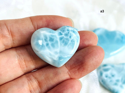 Larimar Heart, AAA Grade Natural Larimar Heart, High Quality Larimar, Larimar Jewellery DIY, Crystal Gift -4