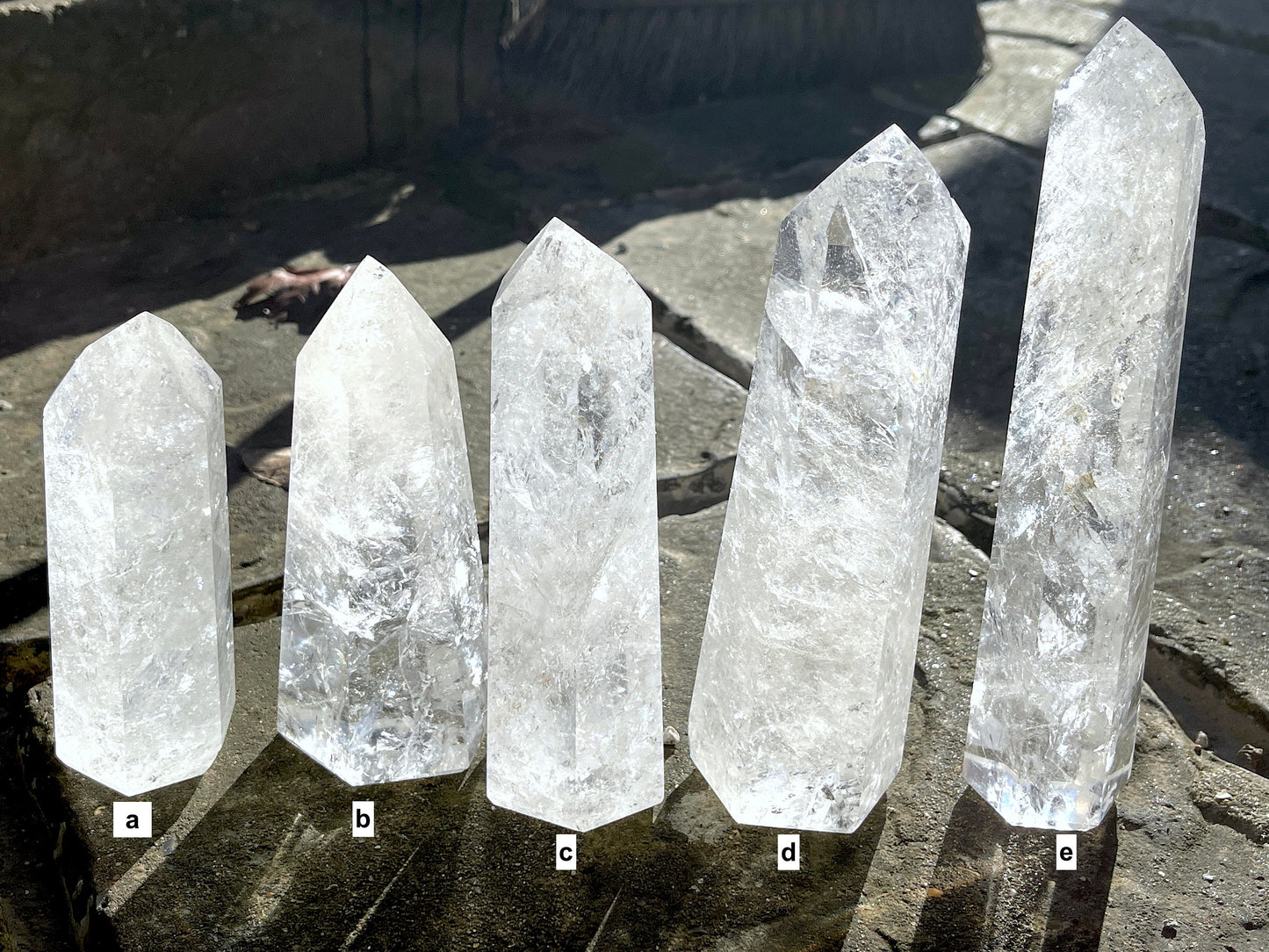 Brazilian high quality fire and icey clear quartz tower,