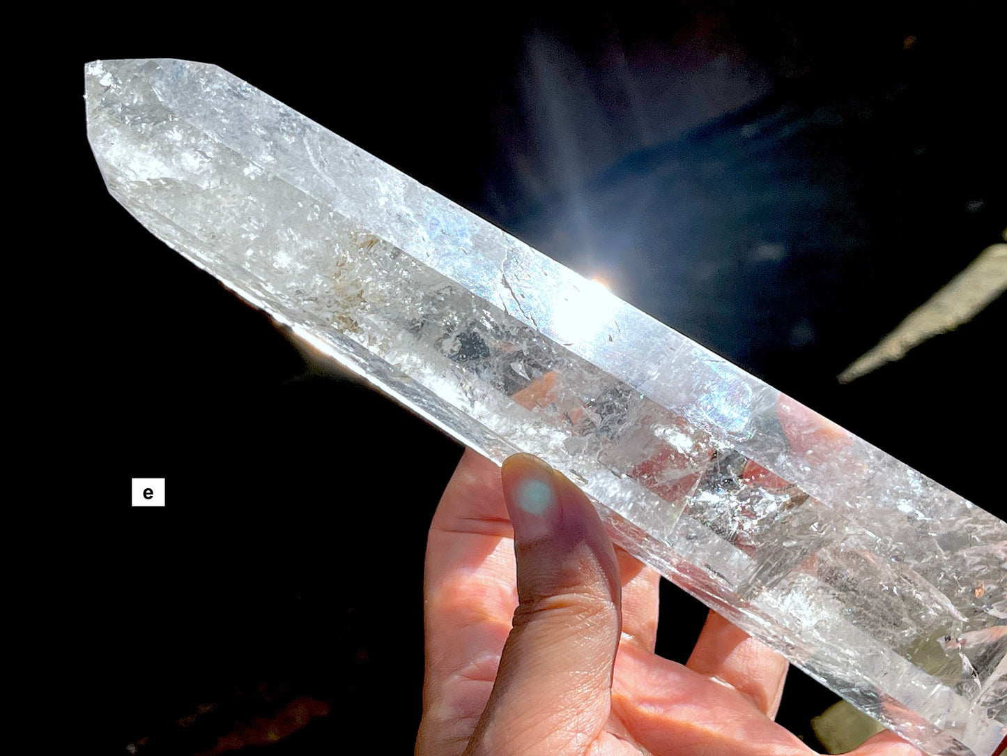 Brazilian high quality fire and icey clear quartz tower,