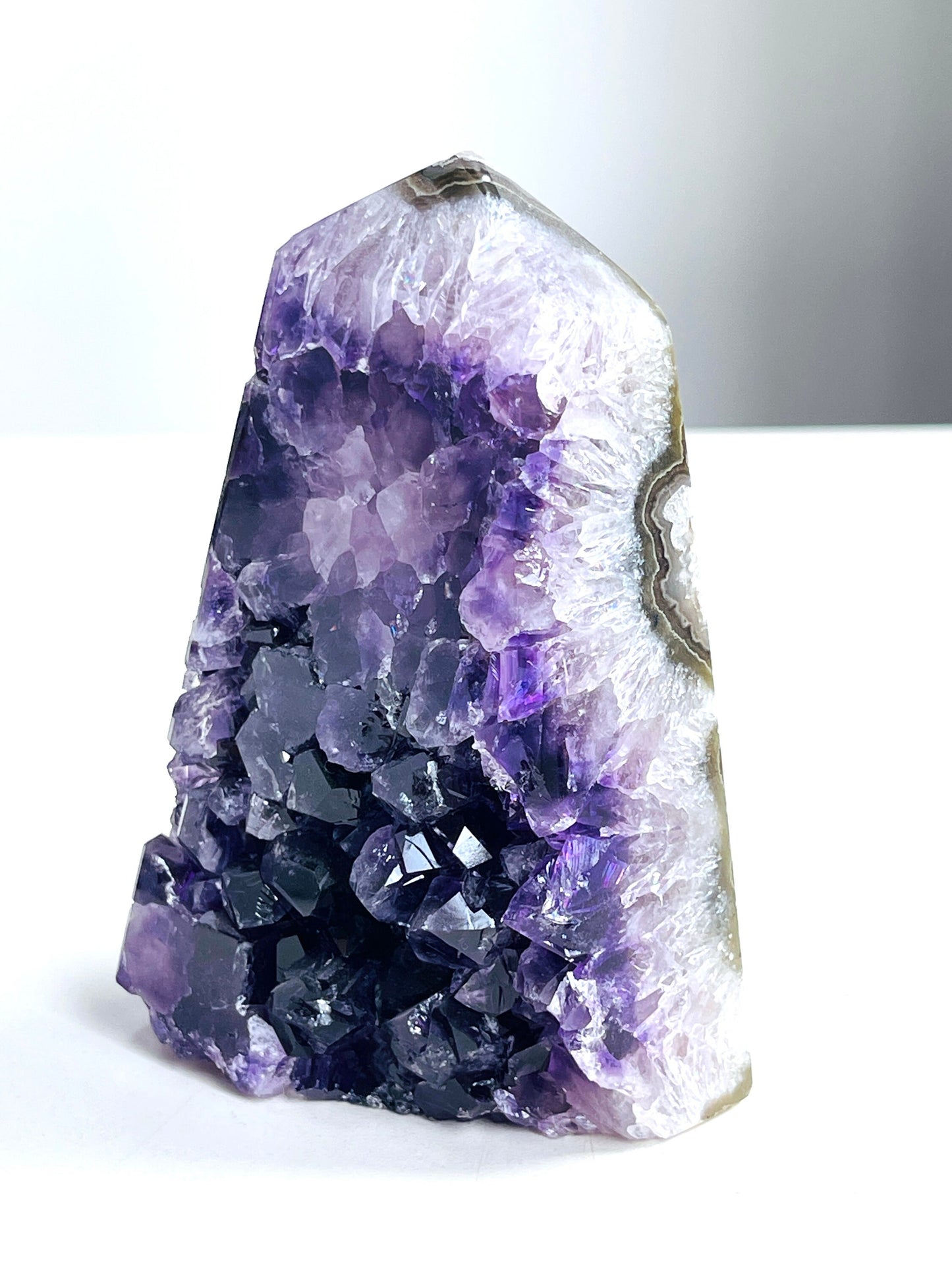 Agate with Amethyst Tower