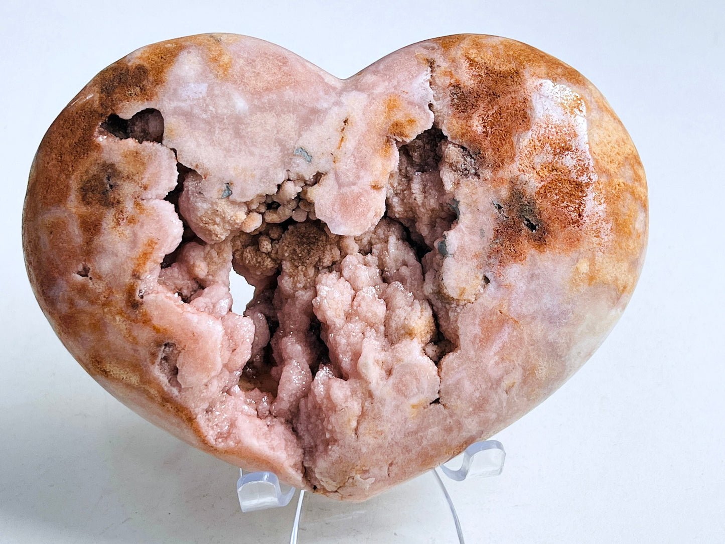 Pink Amethyst, Large Peachy Pink Amethyst Heart, Pink Amethyst Crystal Heart, Crystal Heart, Crystal Gift, Healing Crystal, Home decor