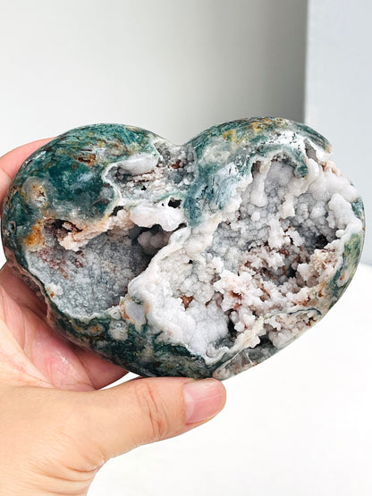 Unique Jasper Druzy Heart,Crystal Heart, Crystal Gift, Healing Crystal, Home Decor