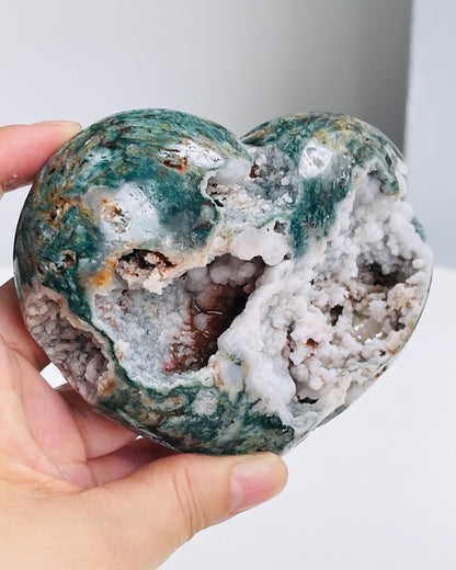 Unique Jasper Druzy Heart,Crystal Heart, Crystal Gift, Healing Crystal, Home Decor