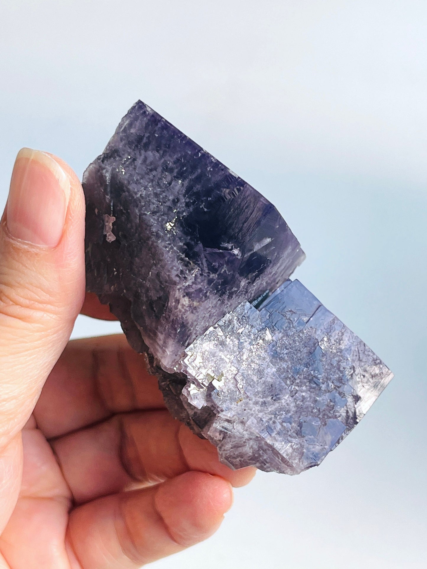 New Find Purple Fluorite Crystal from the Lady Annabella Mine, Weardale, Purple Fluorite Specimen,Raw Fluorite, Mineral Specimen- P15