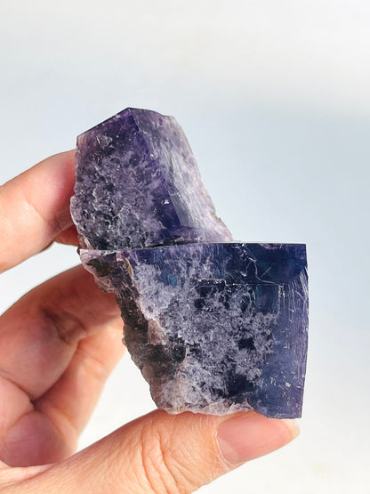 New Find Purple Fluorite Crystal from the Lady Annabella Mine, Weardale, Purple Fluorite Specimen,Raw Fluorite, Mineral Specimen- P15