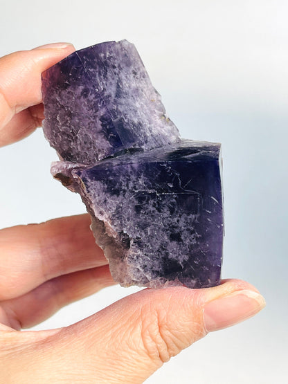 New Find Purple Fluorite Crystal from the Lady Annabella Mine, Weardale, Purple Fluorite Specimen,Raw Fluorite, Mineral Specimen- P15