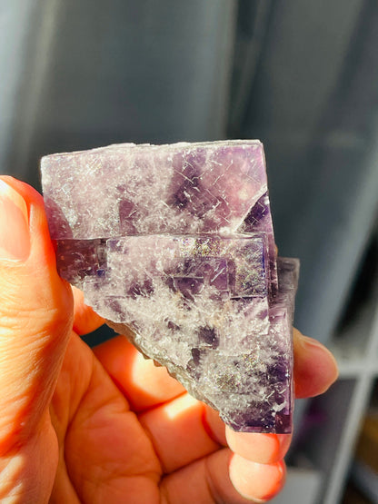 New Find Purple Fluorite Crystal from the Lady Annabella Mine, Weardale, Purple Fluorite Specimen,Raw Fluorite, Mineral Specimen- P18