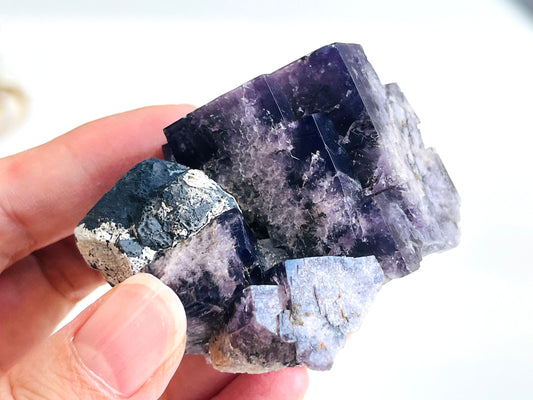 New Find Purple Fluorite Crystal from the Lady Annabella Mine, Weardale, Purple Fluorite Specimen,Raw Fluorite, Mineral Specimen- P15