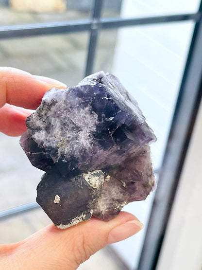 New Find Purple Fluorite Crystal from the Lady Annabella Mine, Weardale, Purple Fluorite Specimen,Raw Fluorite, Mineral Specimen- P15