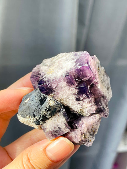 New Find Purple Fluorite Crystal from the Lady Annabella Mine, Weardale, Purple Fluorite Specimen,Raw Fluorite, Mineral Specimen- P15