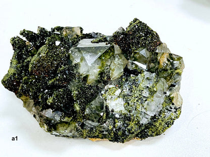 Super Sparkly Forest Epidote with Quartz Specimen