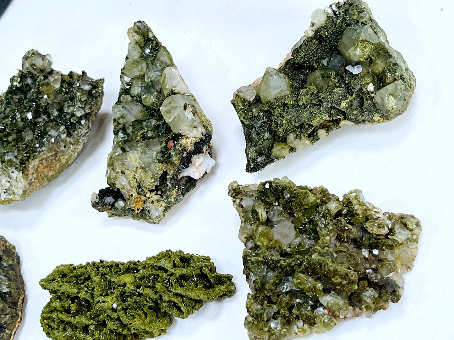 Super Sparkly Forest Epidote with Quartz Specimen