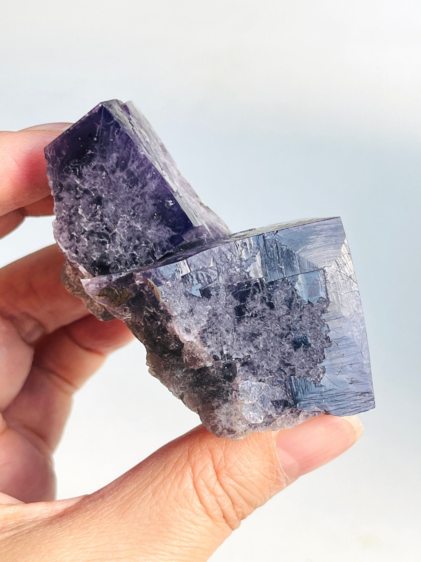 New Find Purple Fluorite Crystal from the Lady Annabella Mine, Weardale, Purple Fluorite Specimen,Raw Fluorite, Mineral Specimen- P15