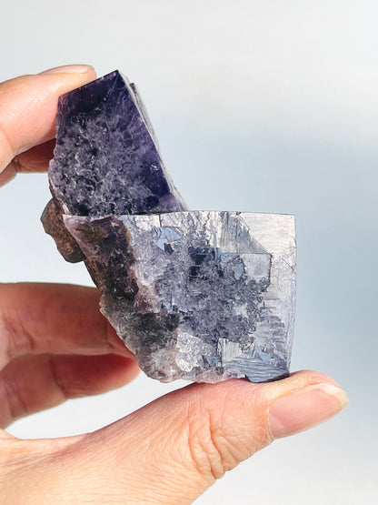 New Find Purple Fluorite Crystal from the Lady Annabella Mine, Weardale, Purple Fluorite Specimen,Raw Fluorite, Mineral Specimen- P15