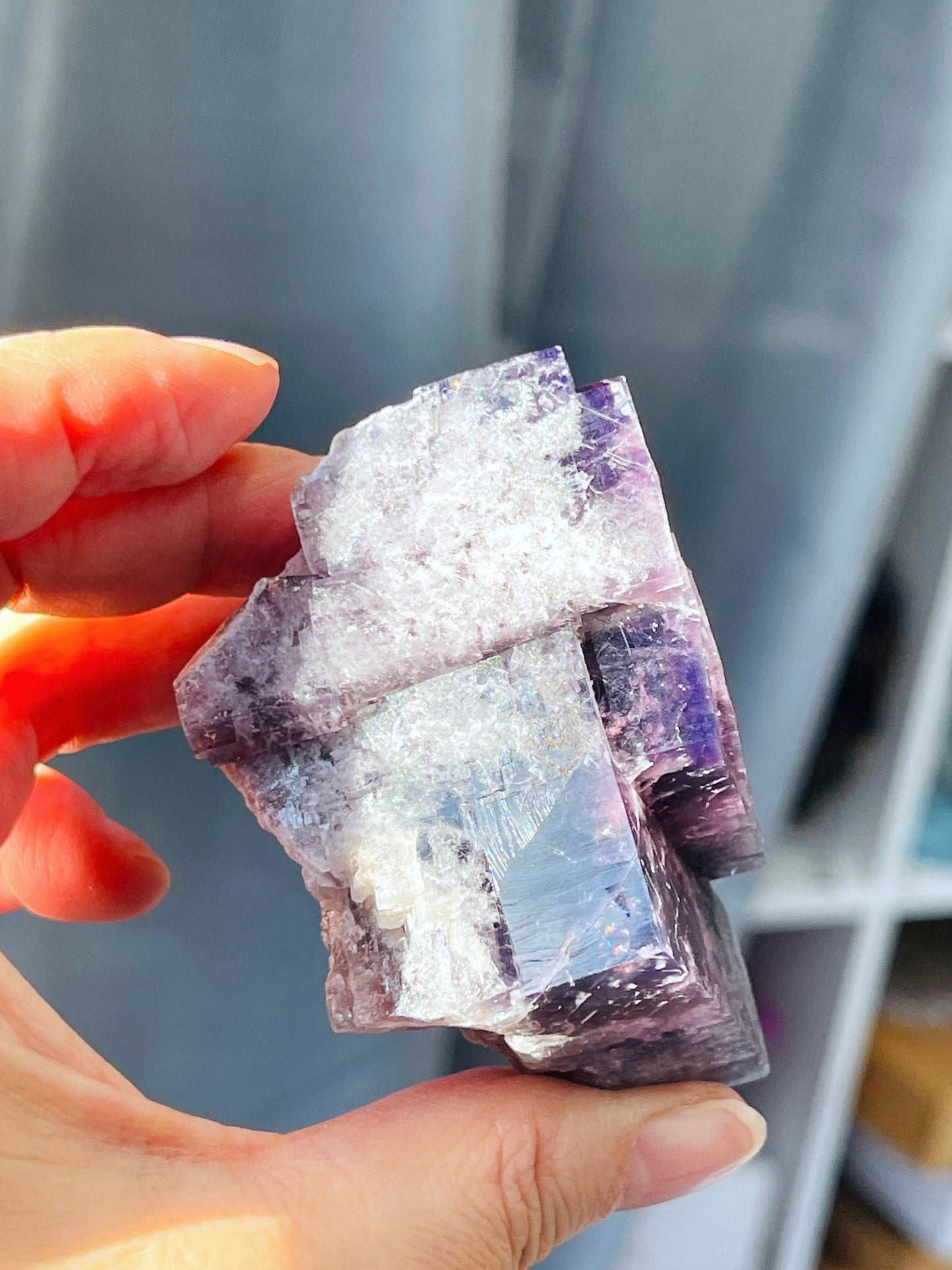 New Find Purple Fluorite Crystal from the Lady Annabella Mine, Weardale, Purple Fluorite Specimen,Raw Fluorite, Mineral Specimen- P18