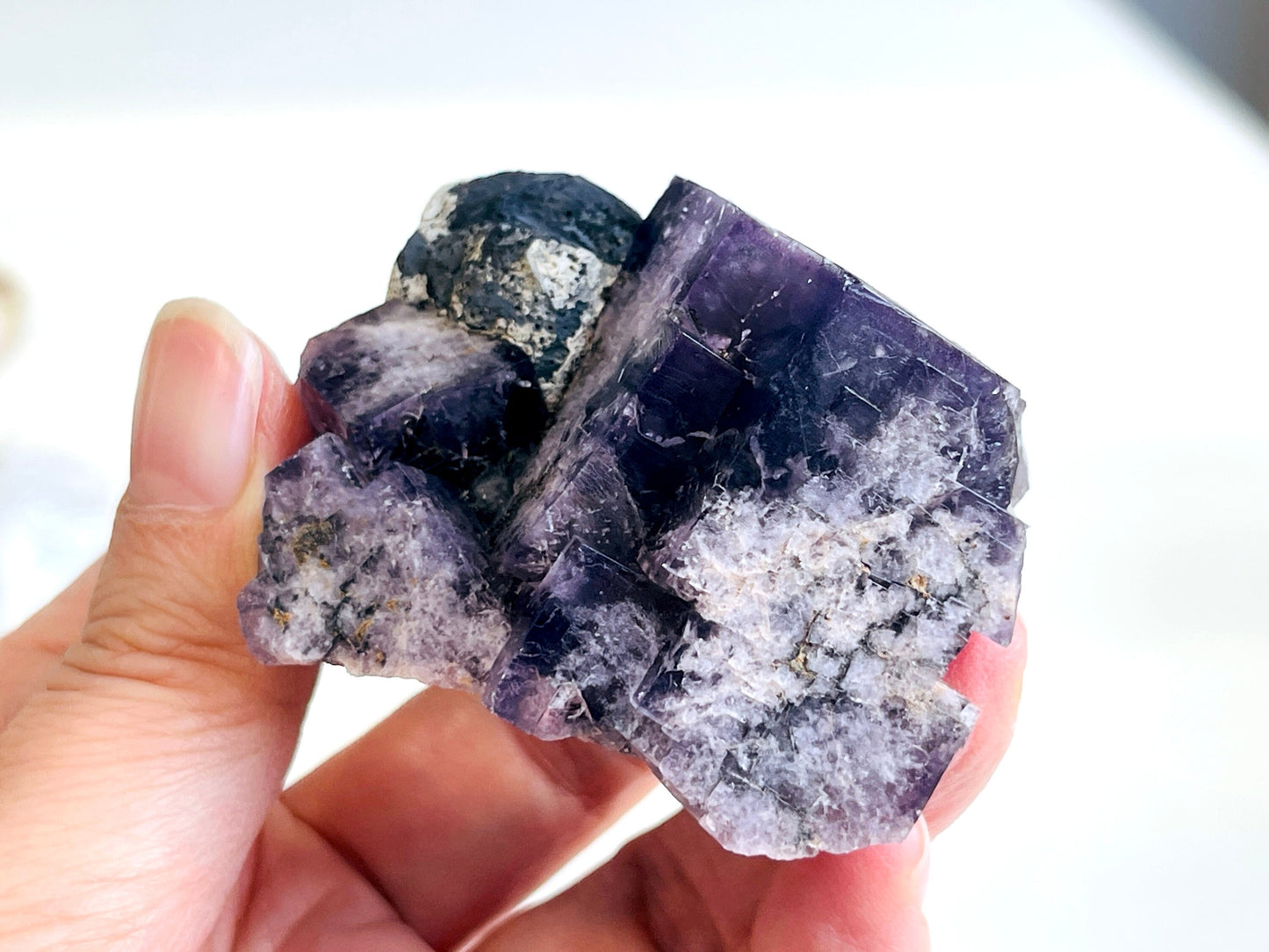 New Find Purple Fluorite Crystal from the Lady Annabella Mine, Weardale, Purple Fluorite Specimen,Raw Fluorite, Mineral Specimen- P15