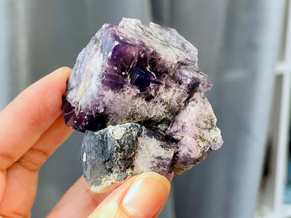 New Find Purple Fluorite Crystal from the Lady Annabella Mine, Weardale, Purple Fluorite Specimen,Raw Fluorite, Mineral Specimen- P15