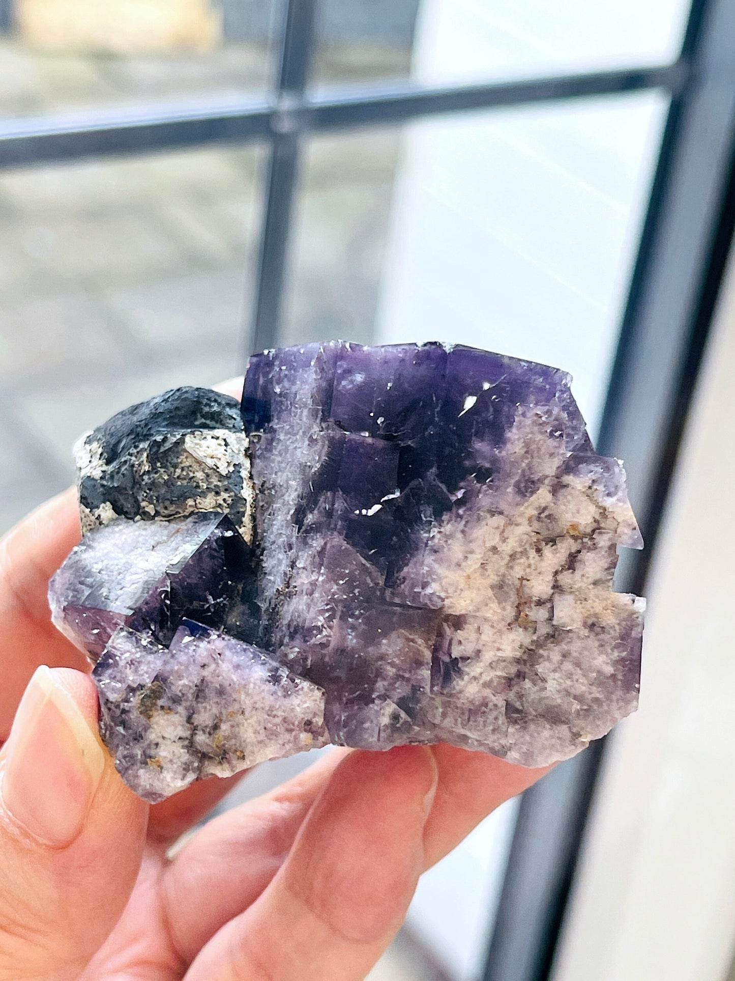 New Find Purple Fluorite Crystal from the Lady Annabella Mine, Weardale, Purple Fluorite Specimen,Raw Fluorite, Mineral Specimen- P15