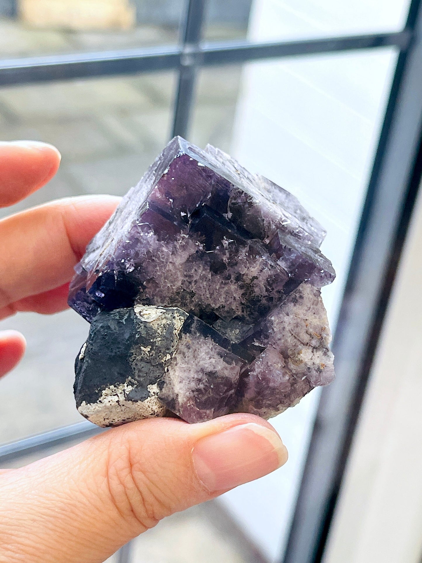 New Find Purple Fluorite Crystal from the Lady Annabella Mine, Weardale, Purple Fluorite Specimen,Raw Fluorite, Mineral Specimen- P15