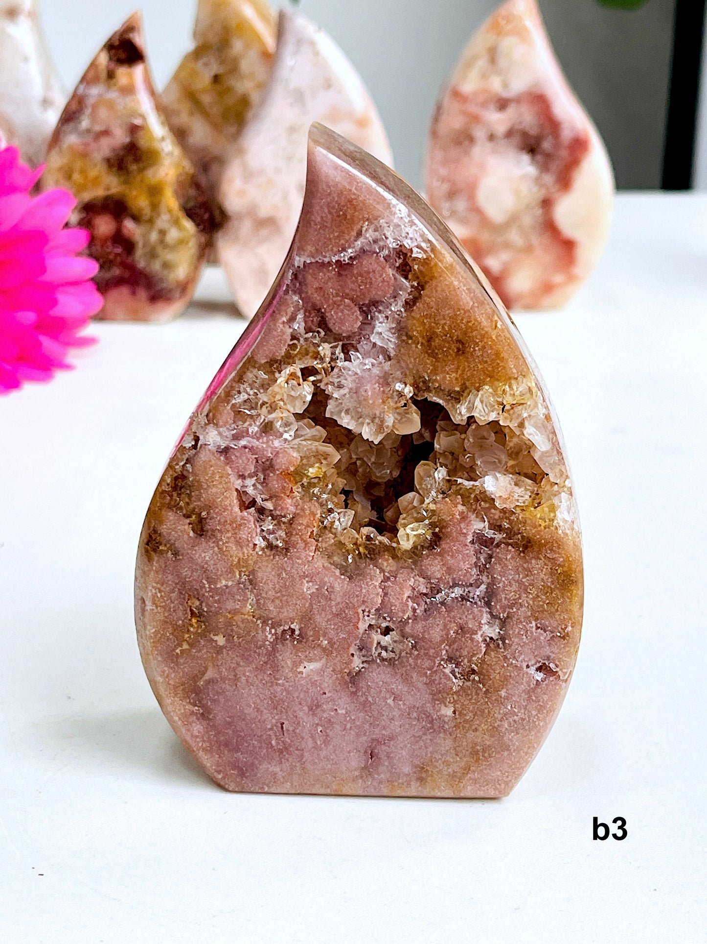 Pink Amethyst Flame, Polished Free Form, Gemstone Interior, Crystal Decoration, Rare Special Specimen, Pink Amethyst Freeform, Crystal Gift