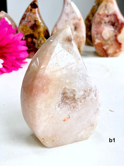 Pink Amethyst Flame, Polished Free Form, Gemstone Interior, Crystal Decoration, Rare Special Specimen, Pink Amethyst Freeform, Crystal Gift