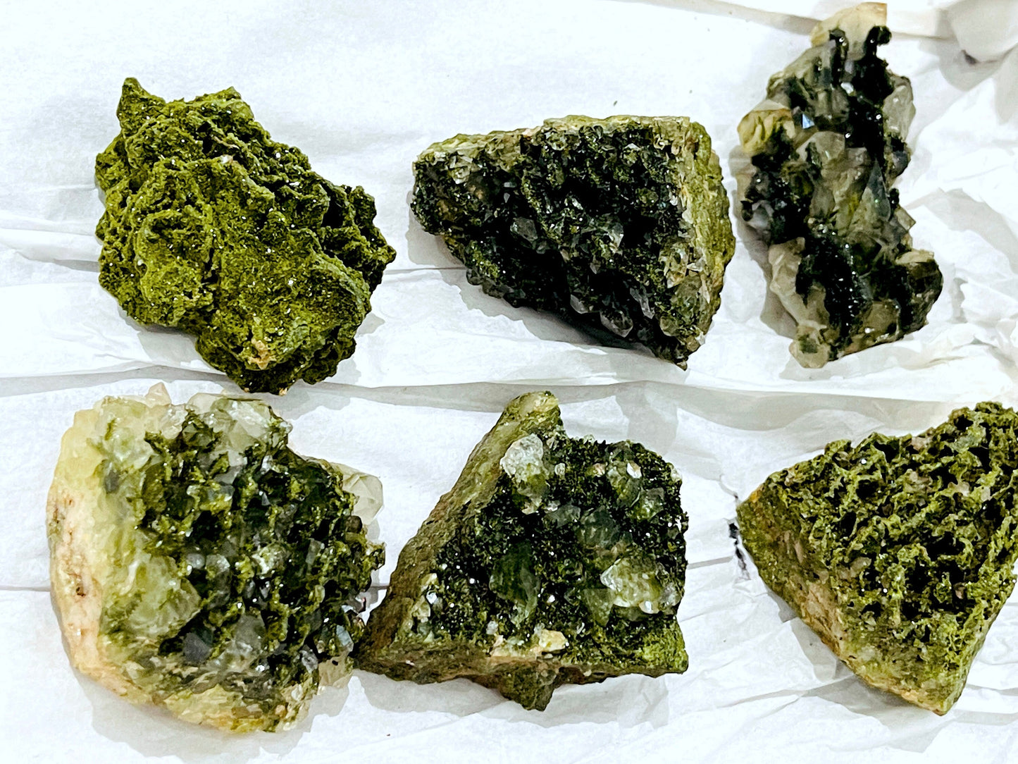 Super Sparkly Forest Epidote with Quartz Specimen, Epidote Specimen, Crystal Gift, Mineral Collection-4