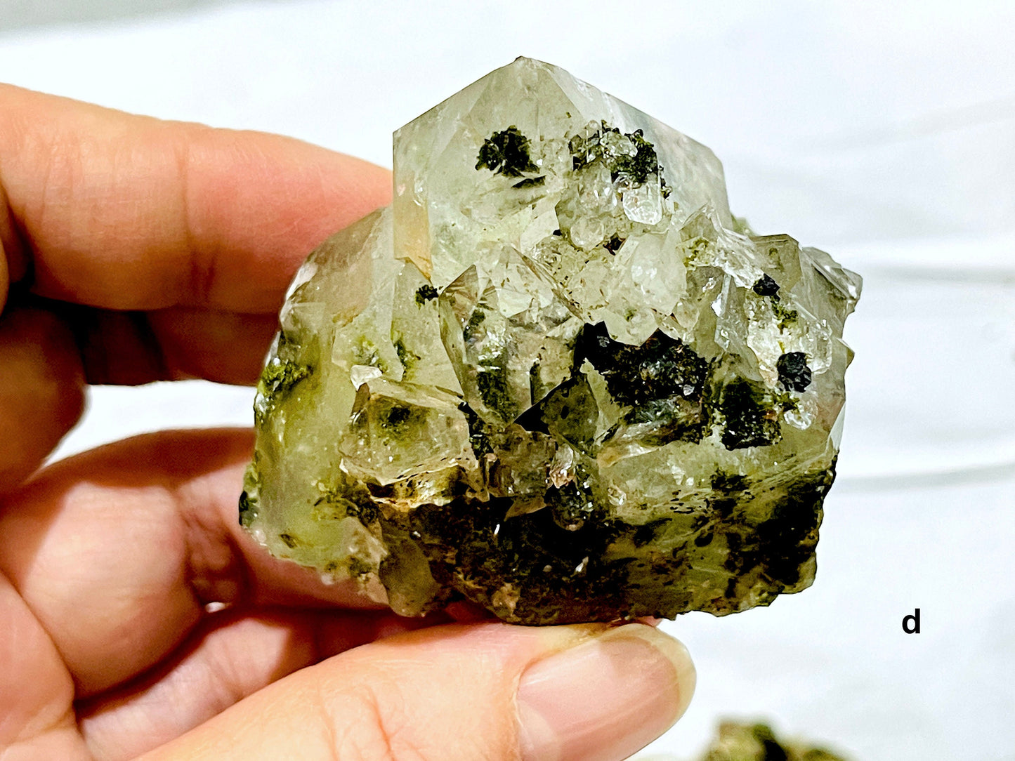 Super Sparkly Forest Epidote with Quartz Specimen, Epidote Specimen, Crystal Gift, Mineral Collection-5