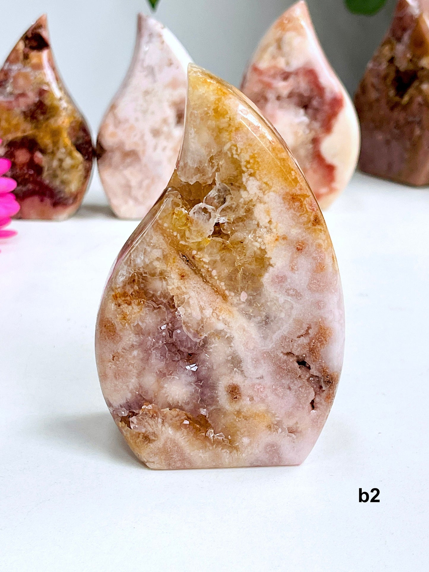 Pink Amethyst Flame, Polished Free Form, Gemstone Interior, Crystal Decoration, Rare Special Specimen, Pink Amethyst Freeform, Crystal Gift