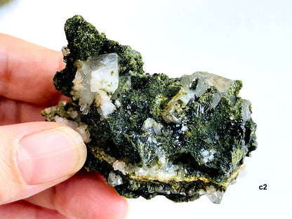 Super Sparkly Forest Epidote with Quartz Specimen -3